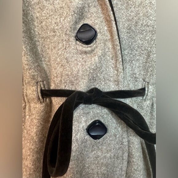 Vintage Youthcraft Brown Velvet Trimmed Wool Trench Coat - Picture 6 of 14